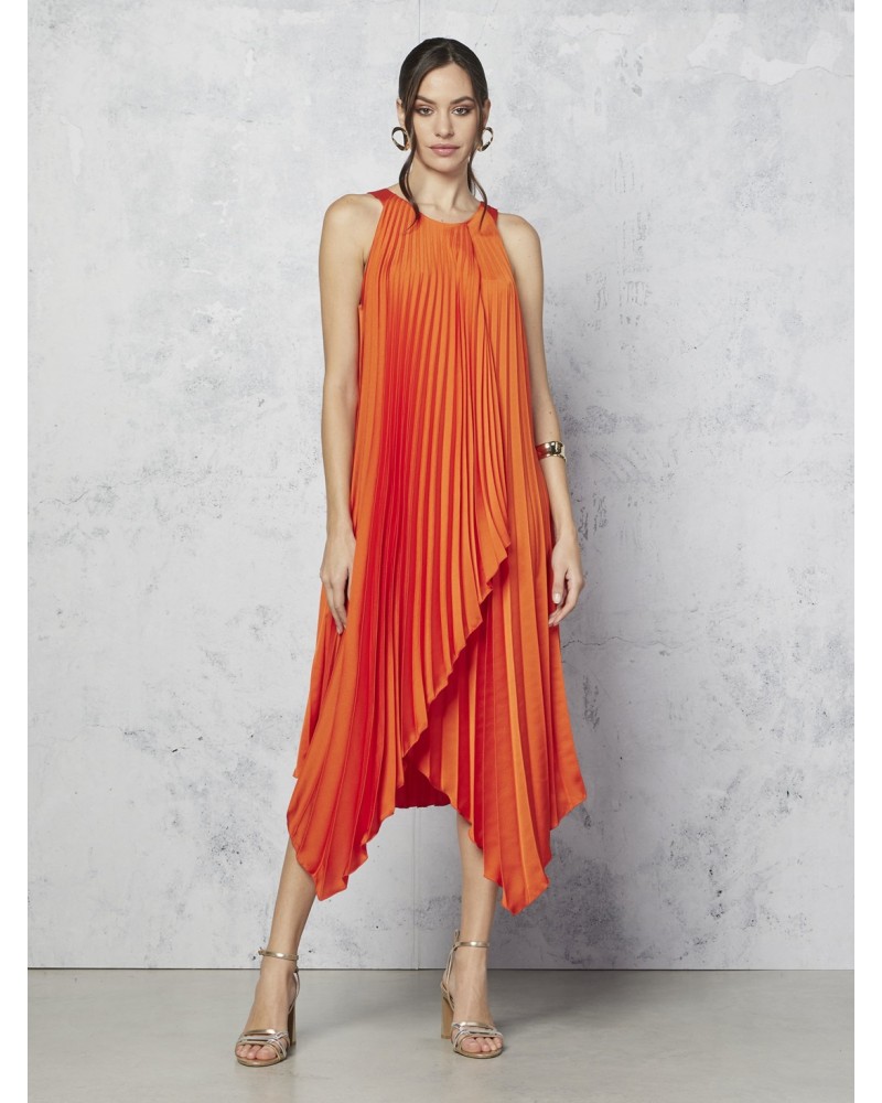 VESTIDO PLISADO RINASCIMIENTO NARANJA RINASCIMIENTO ROPA VESTIDO PLISADO RINASCIMIENTO NARANJA RINASCIMIENTO ROPA