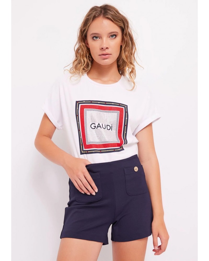 CAMISETA MUJER GAUDI BLANCA 411BD64026 GAUDI CAMISETA MUJER GAUDI BLANCA 411BD64026 GAUDI