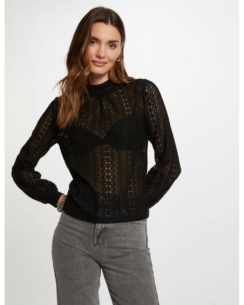 CAMISETA MANGA LARGA NEGRA MORGAN TIMOI MORGAN ROPA MUJER CAMISETA MANGA LARGA NEGRA MORGAN TIMOI MORGAN ROPA MUJER