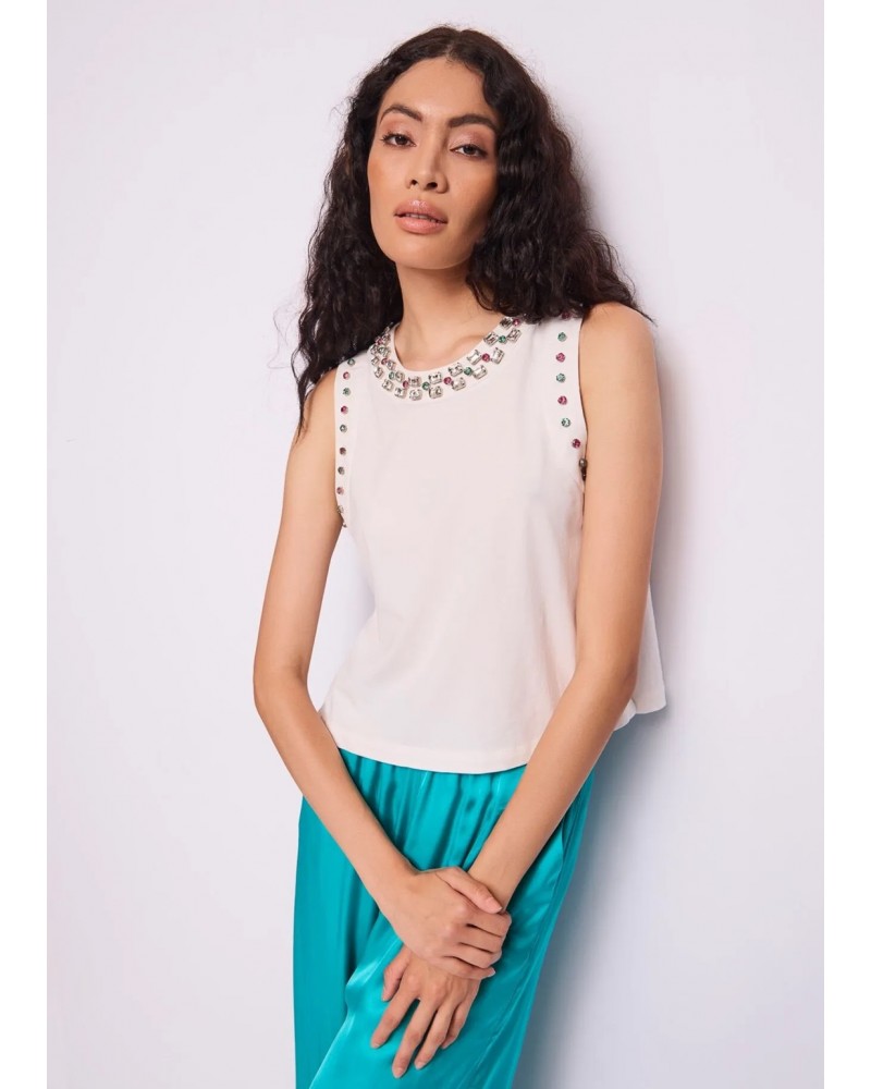 CAMISETA BLANCA PEDRERIA GAUDI 511FD64011 GAUDI CAMISETA BLANCA PEDRERIA GAUDI 511FD64011 GAUDI