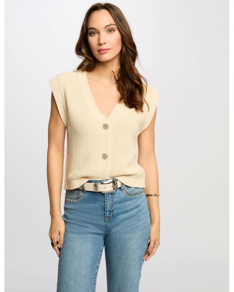 CHALECO PUNTO BEIGE MORGAN MROAD MORGAN ROPA MUJER CHALECO PUNTO BEIGE MORGAN MROAD MORGAN ROPA MUJER