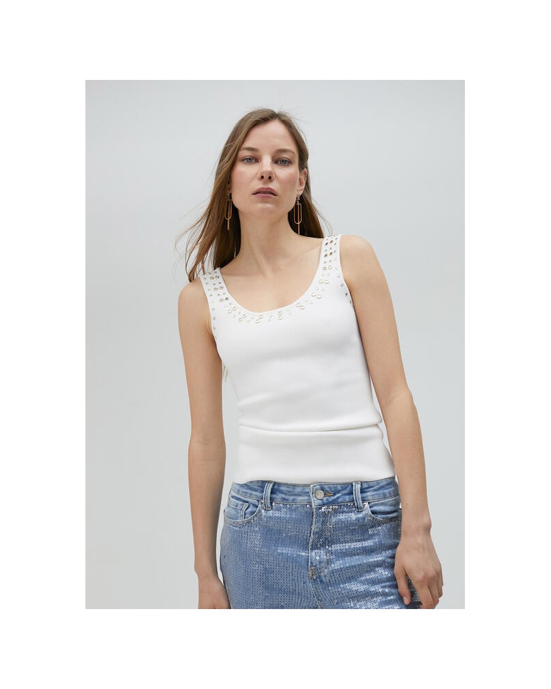 TOP DE PUNTO STRASS BLANCO LOLA CASADEMUNT LS2515001 LOLA CASADEMUNT TOP DE PUNTO STRASS BLANCO LOLA CASADEMUNT LS2515001 LOLA CASADEMUNT