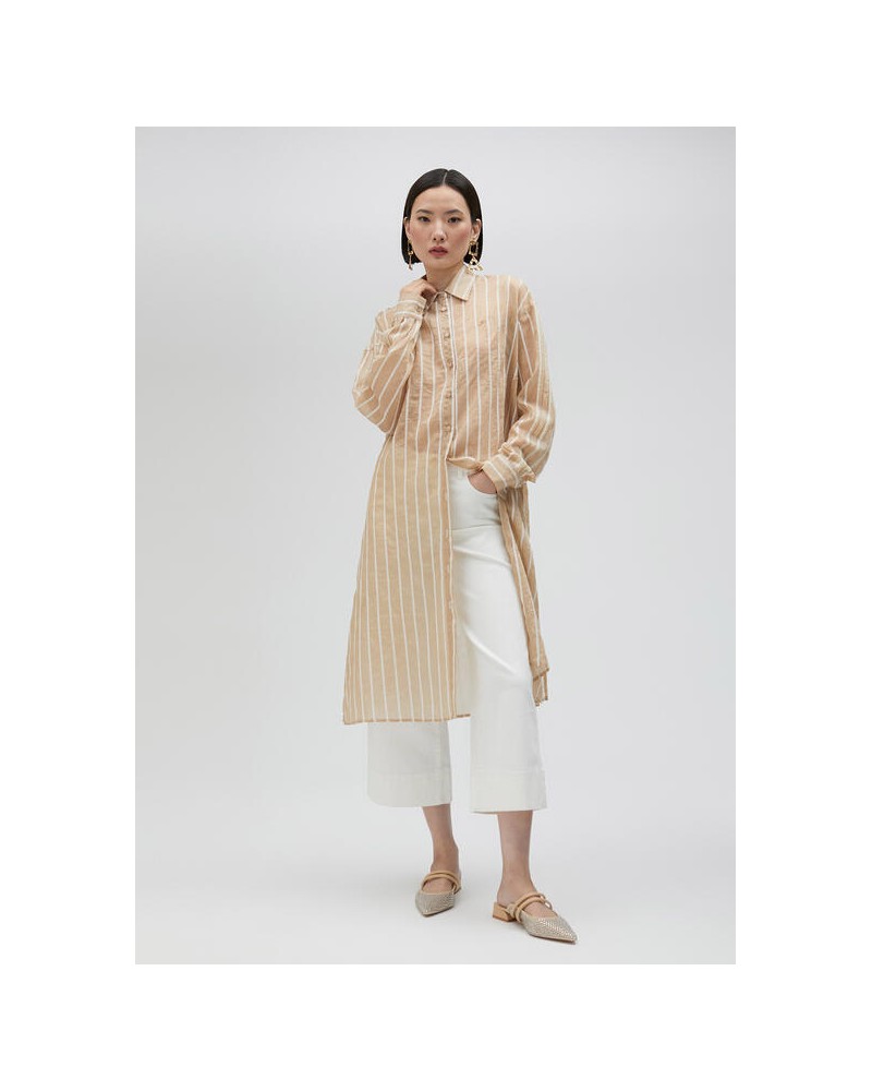CAMISA LARGA RAYAS BEIGE LOLA CASADEMUNT LS2515045 LOLA CASADEMUNT CAMISA LARGA RAYAS BEIGE LOLA CASADEMUNT LS2515045 LOLA CASADEMUNT