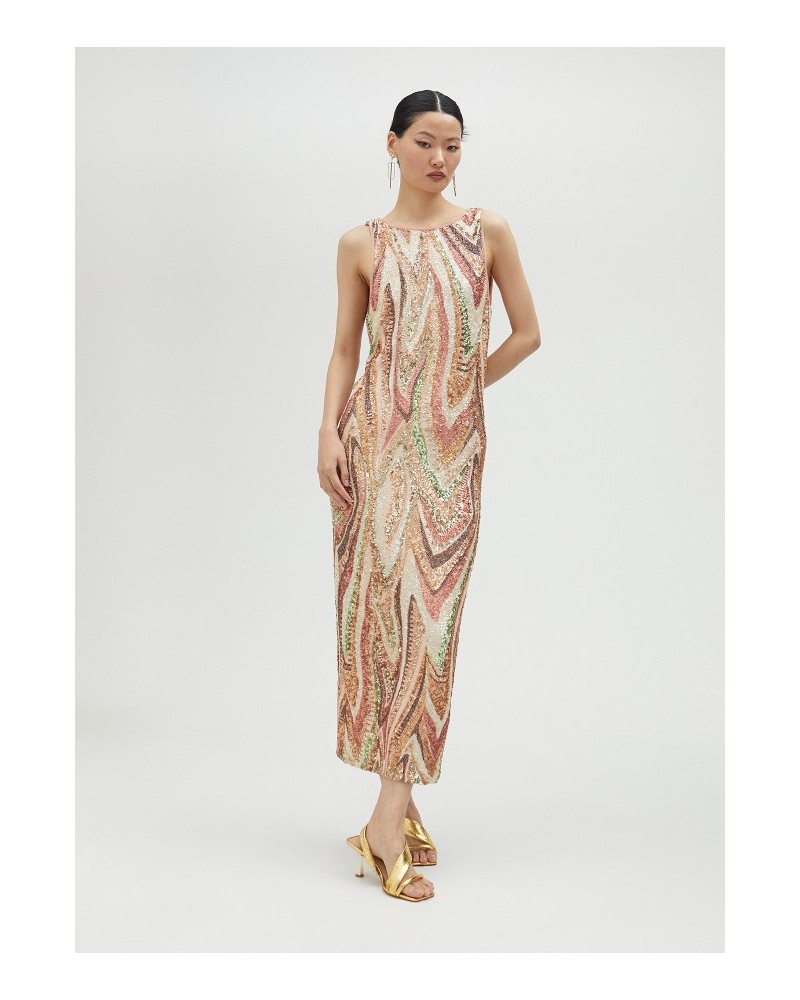 VESTIDO LARGO LENTEJUELAS ROSA-VERDE LOLA CASADEMUNT LOLA CASADEMUNT VESTIDO LARGO LENTEJUELAS ROSA-VERDE LOLA CASADEMUNT LOLA CASADEMUNT
