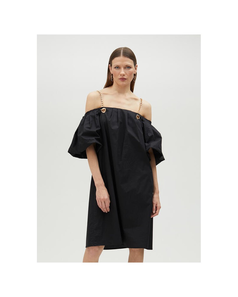 VESTIDO CORTO POPELIN TIRANTES CADENA NEGRO LOLA CASADEMUNT MS2516024 LOLA CASADEMUNT VESTIDO CORTO POPELIN TIRANTES CADENA NEGRO LOLA CASADEMUNT MS2516024 LOLA CASADEMUNT