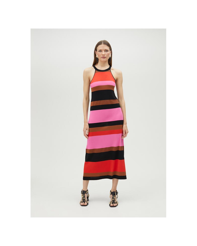 VESTIDO LARGO RAYAS HALTER ROSA-NARANJA LOLA CASADEMUNT LOLA CASADEMUNT VESTIDO LARGO RAYAS HALTER ROSA-NARANJA LOLA CASADEMUNT LOLA CASADEMUNT