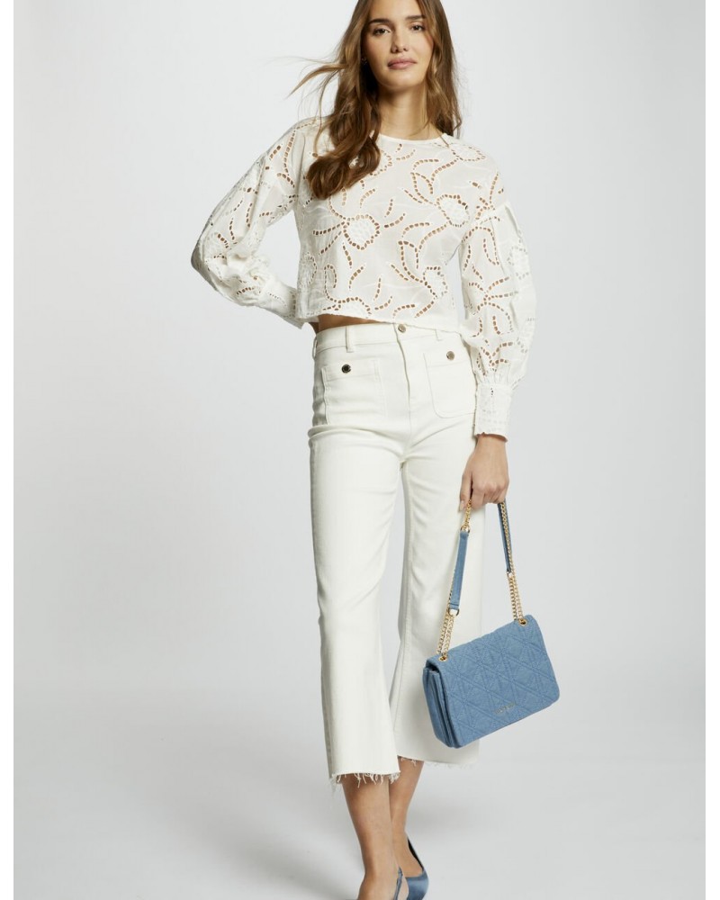 PANTALON ANCHO BLANCO MORGAN PCLIC MORGAN ROPA MUJER PANTALON ANCHO BLANCO MORGAN PCLIC MORGAN ROPA MUJER