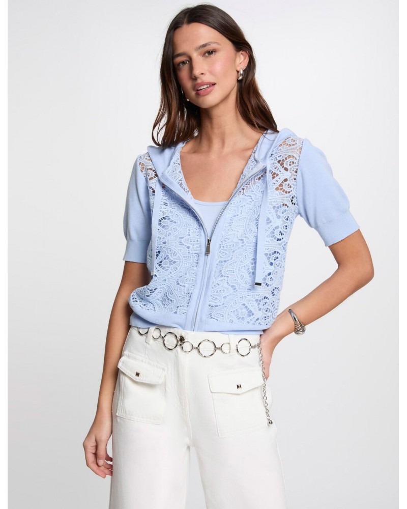 CARDIGAN MANGA CORTA Y CAPUCHA MORGAN DE TOI MORGAN ROPA MUJER CARDIGAN MANGA CORTA Y CAPUCHA MORGAN DE TOI MORGAN ROPA MUJER