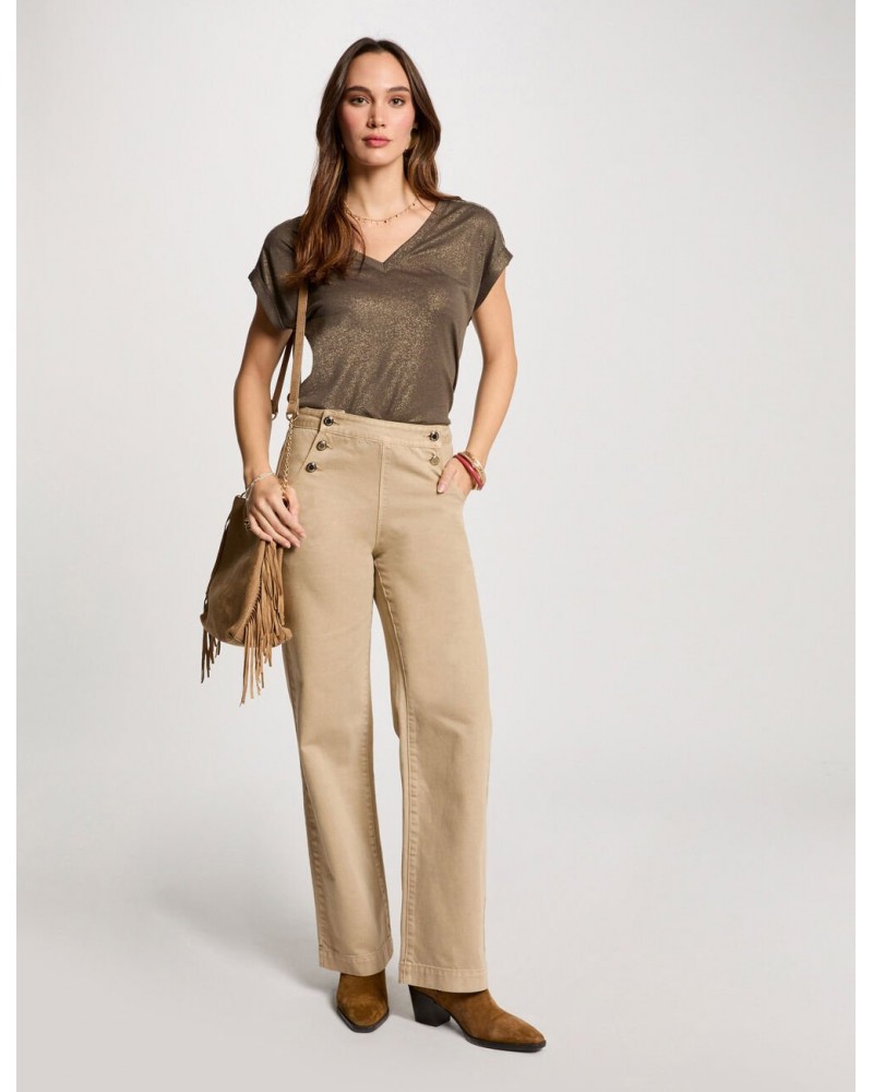 PANTALON ANCHO BOTONES MORGAN PICHAK MORGAN ROPA MUJER PANTALON ANCHO BOTONES MORGAN PICHAK MORGAN ROPA MUJER