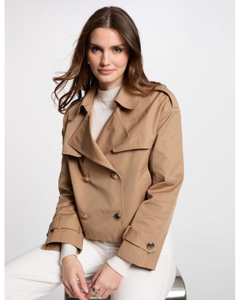 GABARDINA CORTA ABOTONADA CAMEL MORGAN DE TOI MORGAN ROPA MUJER GABARDINA CORTA ABOTONADA CAMEL MORGAN DE TOI MORGAN ROPA MUJER