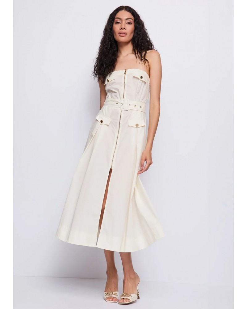 VESTIDO MIDI POPELIN CRUDO GAUDI GAUDI VESTIDO MIDI POPELIN CRUDO GAUDI GAUDI