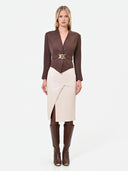 CHAQUETA MARRON EFECTO ANTE RINASCIMIENTO