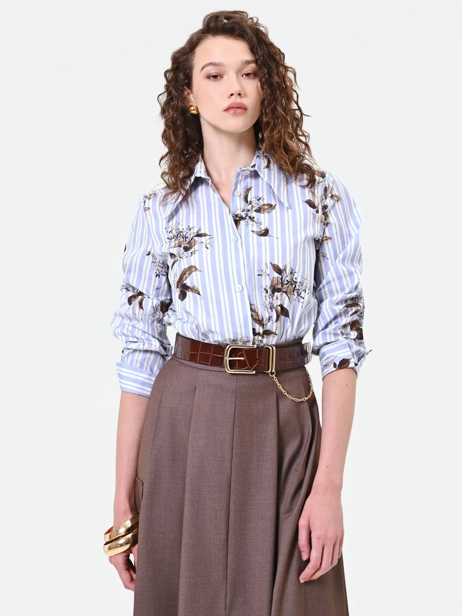 CAMISA FLOP DE RAYAS Y FLORES