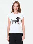 CAMISETA BLANCA CON ESTAMPADO TECKEL RINASCIMIENTO