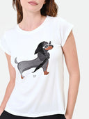 CAMISETA BLANCA CON ESTAMPADO TECKEL RINASCIMIENTO