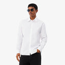 CAMISA BLANCA DE ALGODON TEXTURIZADO REGULAR FIT LACOSTE
