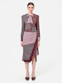 CHAQUETA BURDEOS DISEÑO PATCHWORK RINASCIMIENTO