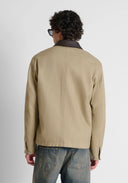 CAZADORA BEIGE EN SARGA DE ALGODON CON CUELLO EN PIEL SINTETICA Y LOGO EN CHAPA METALICA ANTONY MORATO