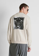 SUDADERA BEIGE REGULAR FIT CON ESTAMPADO TIGRE EN ESPALDA ANTONY MORATO
