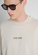 SUDADERA BEIGE REGULAR FIT CON ESTAMPADO TIGRE EN ESPALDA ANTONY MORATO