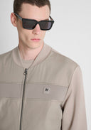 SUDADERA BEIGE REGULAR FIT EN ALGODON CON TEJIDO TECNICO ANTONY MORATO