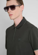 POLO VERDE REGULAR FIT EN PIQUE CON CREMALLERA ANTONY MORATO