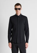 CAMISA NEGRA SLIM FIT EN ALGODON MERCERIZADO ANTONY MORATO