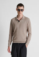 POLO DE PUNTO BEIGE REGULAR FIT MANGA LARGA ANTONY MORATO