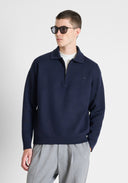 POLO PUNTO AZUL MARINO RELAXED FIT CON CREMALLERA ANTONY MORATO