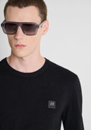 JERSEY CUELLO REDONDO NEGRO EN VISCOSA SUAVE ANTONY MORATO