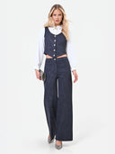 PANTALON AZUL PALAZZO EFECTO TEJANO RINASCIMIENTO