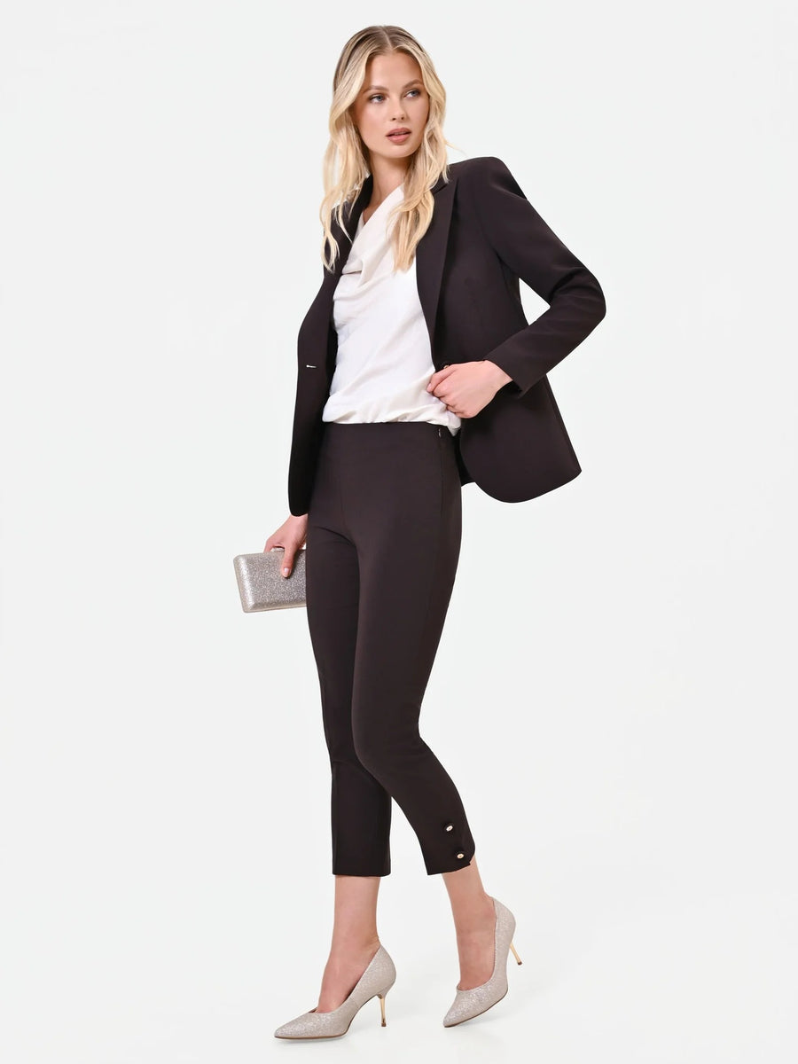 PANTALON MARRON PITILLO CON ABERTURA LATERAL RINASCIMIENTO