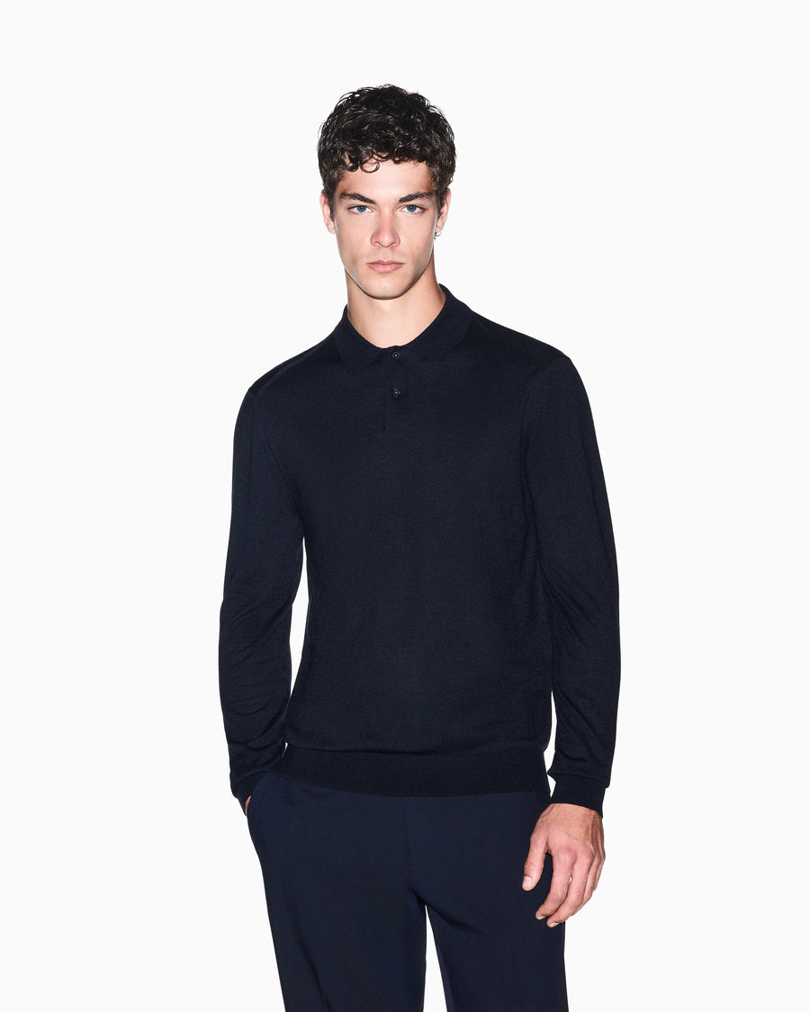 POLO AZUL MARINO PUNTO MANGA LARGA ARMANI EXCHANGE