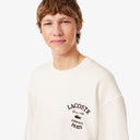 SUDADERA CRUDA CUELLO REDONDO FELPA CON BORDADO LACOSTE