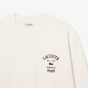 SUDADERA CRUDA CUELLO REDONDO FELPA CON BORDADO LACOSTE