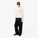 SUDADERA CRUDA CUELLO REDONDO FELPA CON BORDADO LACOSTE