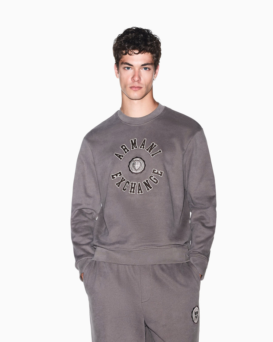 SUDADERA MARRON LOGO ARMANI EXCHANGE