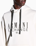 SUDADERA BLANCA CON CAPUCHA LOGO ARMANI EXCHANGE