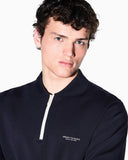 SUDADERA AZUL MARINO CUELLO POLO EN TEJIDO MODAL ARMANI EXCHANGE