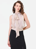 TOP BEIGE CON LAZO EN RASO RINASCIMIENTO