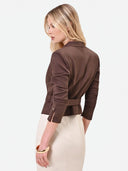 CHAQUETA MARRON EFECTO ANTE RINASCIMIENTO