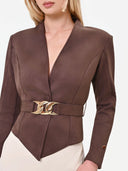 CHAQUETA MARRON EFECTO ANTE RINASCIMIENTO