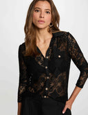 CAMISA ENCAJE NEGRA MORGAN TLILOU