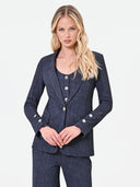 CHAQUETA BLAZER AZUL EFECTO TEJANO RINASCIMIENTO