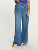 VAQUEROS ANCHOS DE TIRO ALTO DENIM STONE MORGAN