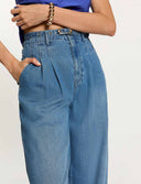 VAQUEROS ANCHOS DE TIRO ALTO DENIM STONE MORGAN