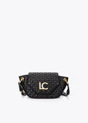 BANDOLERA NEGRA ACOLCHADA CON SOLAPA Y MINI TACHAS LOLA CASADEMUNT