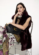BANDOLERA NEGRA ACOLCHADA CON SOLAPA Y MINI TACHAS LOLA CASADEMUNT