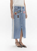 FALDA DENIM CON PARCHES LOLA CASADEMUNT