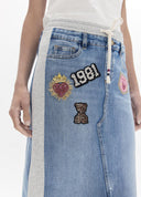 FALDA DENIM CON PARCHES LOLA CASADEMUNT